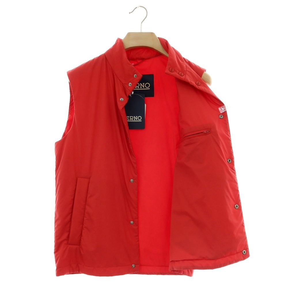 【新品】ヘルノ Herno ナイロン スタンドカラー ダウンベスト ブルゾン レッド【 48 】【 状態ランクN 】【 メンズ 】
