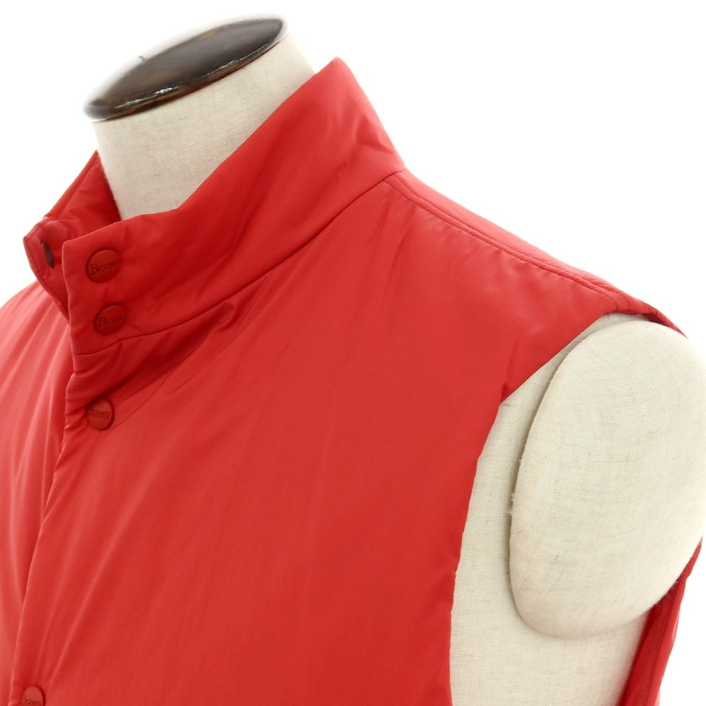 【新品】ヘルノ Herno ナイロン スタンドカラー ダウンベスト ブルゾン レッド【 50 】【 状態ランクN 】【 メンズ 】