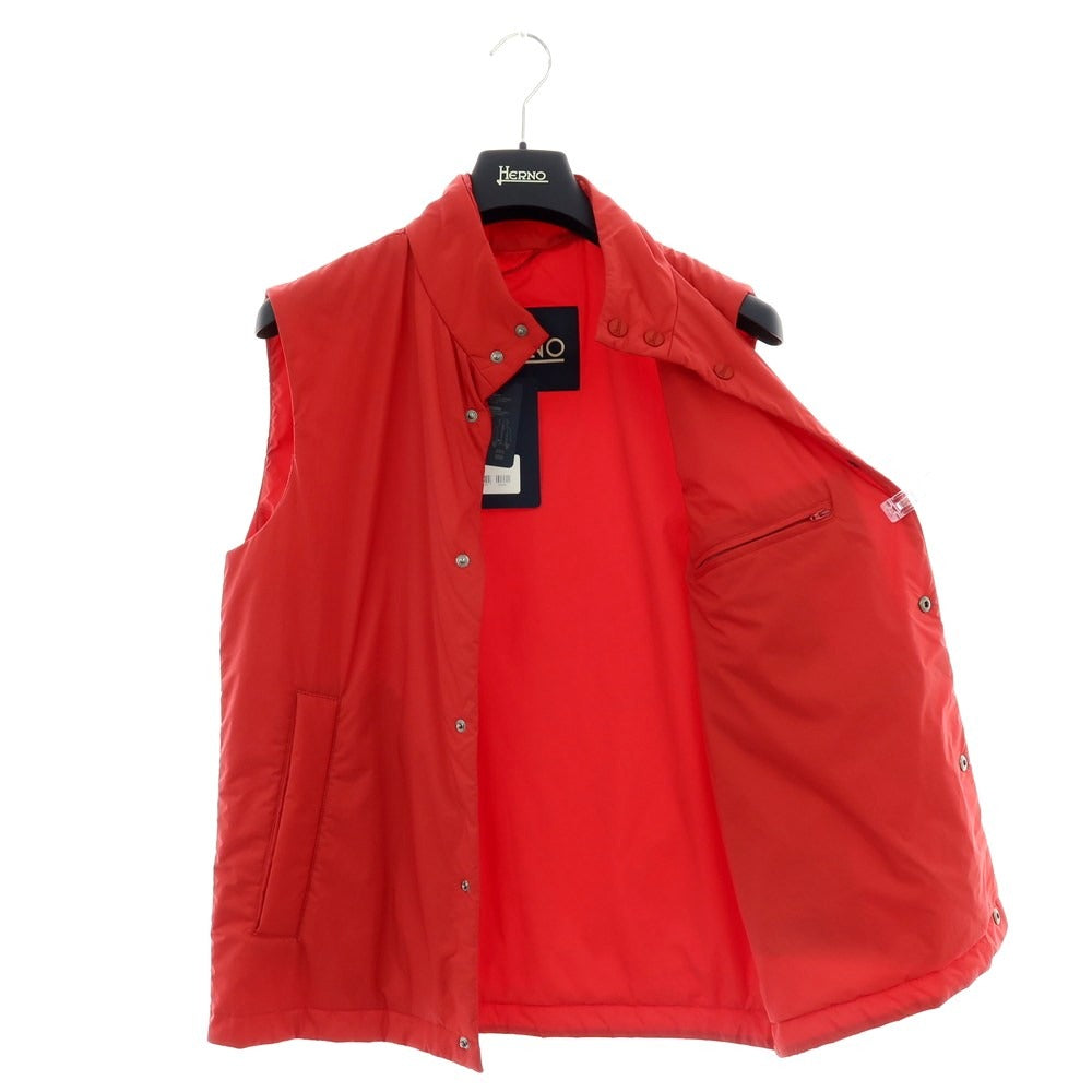 【新品】ヘルノ Herno ナイロン スタンドカラー ダウンベスト ブルゾン レッド【 50 】【 状態ランクN 】【 メンズ 】