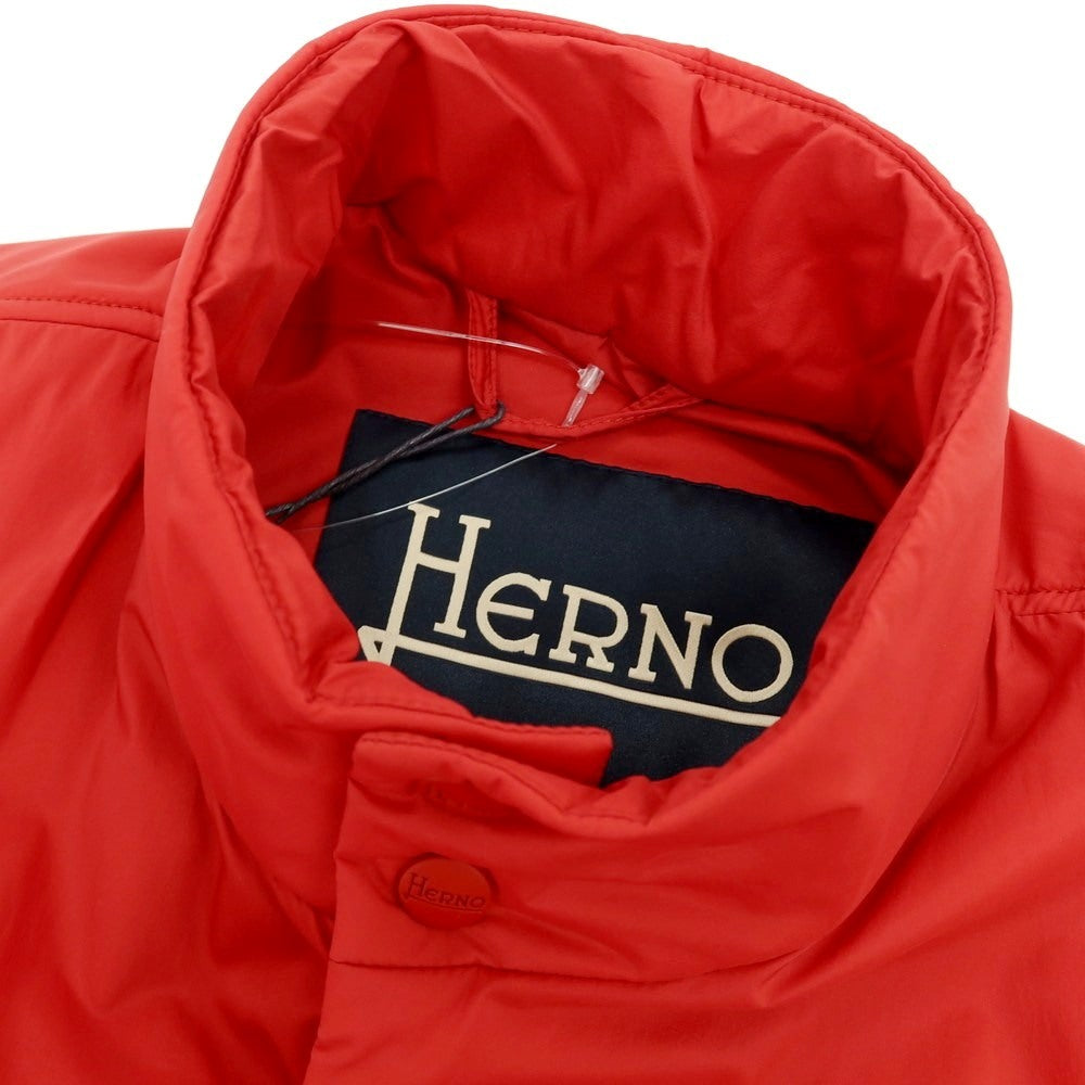 【新品】ヘルノ Herno ナイロン スタンドカラー ダウンベスト ブルゾン レッド【 52 】【 状態ランクN 】【 メンズ 】