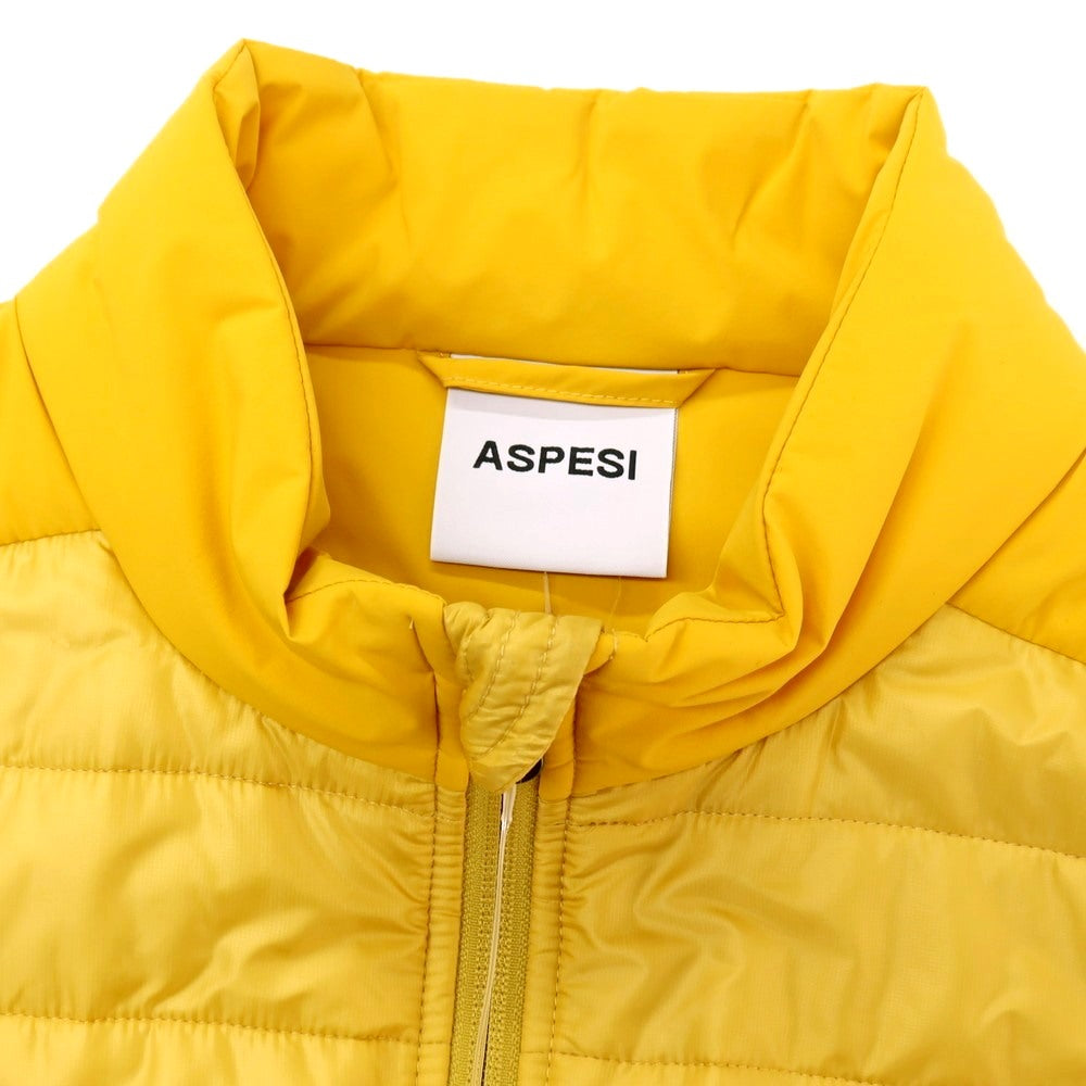 【新品アウトレット】アスペジ ASPESI ポリエステル スタンドカラー ダブルジップ ダウンベスト ブルゾン イエロー【 L 】【 状態ランクN- 】【 メンズ 】