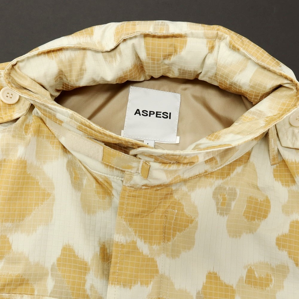 【新品】アスペジ ASPESI ポリエステル スタンドカラー ミリタリージャケット ベージュ【サイズL】【 状態ランクN 】【 メンズ 】[CPD]