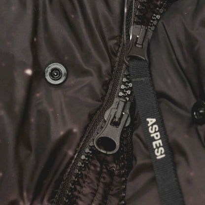 【新品アウトレット】アスペジ ASPESI ポリエステル フーデッド ダウンジャケット ブラック【 L 】【 状態ランクN- 】【 メンズ 】