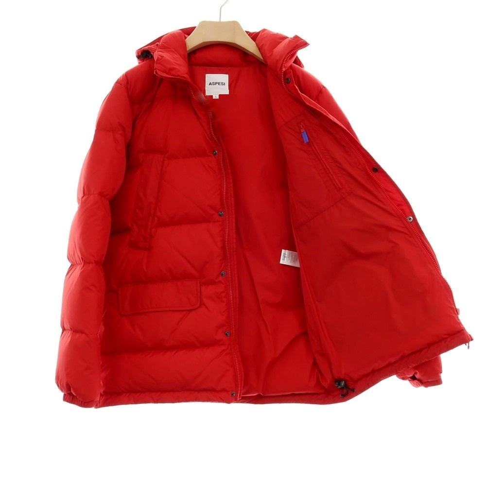 【新品】アスペジ ASPESI ナイロン スタンドカラー ダウンジャケット レッド【 L 】【 状態ランクN 】【 メンズ 】
