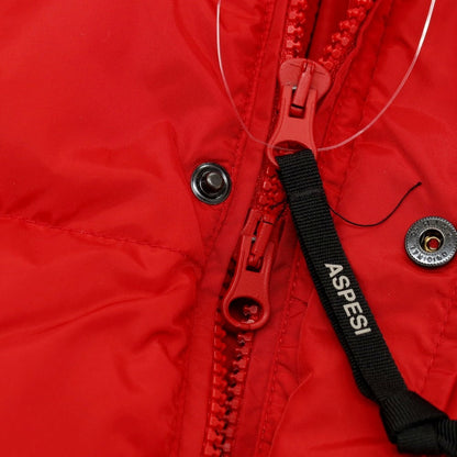 【新品】アスペジ ASPESI ナイロン スタンドカラー ダウンジャケット レッド【 L 】【 状態ランクN 】【 メンズ 】