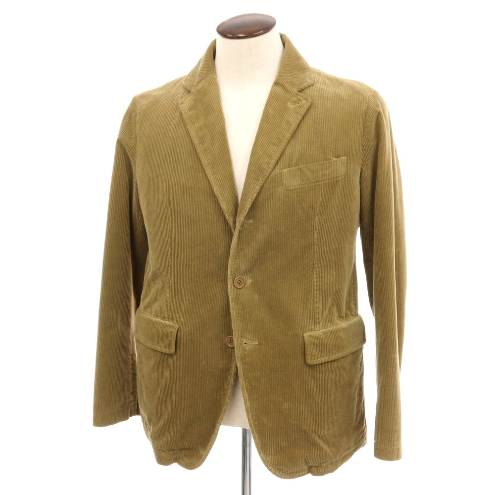 【新品】アスペジ ASPESI コットン 中太畝コーデュロイ 3B カジュアルジャケット カーキベージュ【 L 】【 状態ランクN 】【 メンズ 】