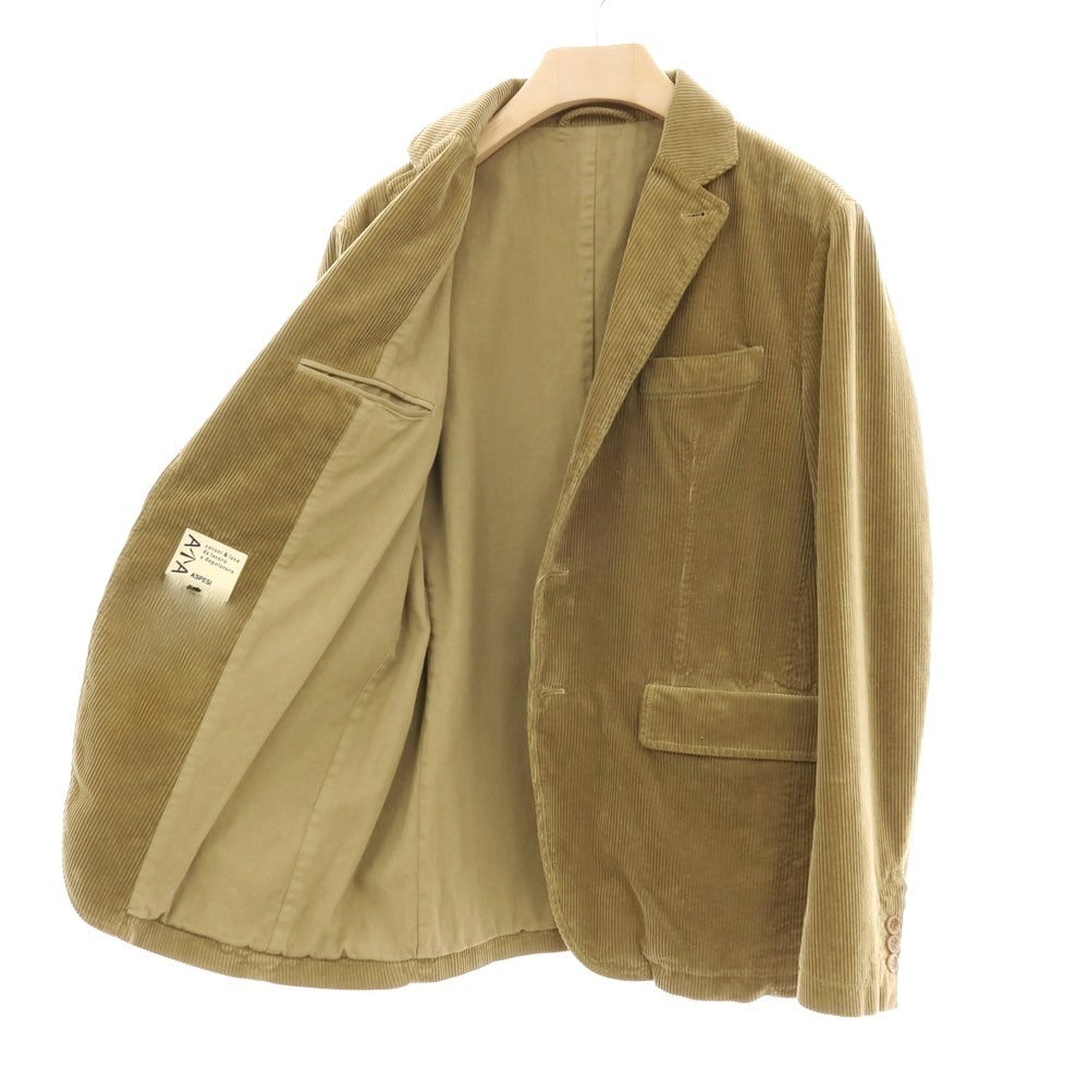 【新品】アスペジ ASPESI コットン 中太畝コーデュロイ 3B カジュアルジャケット カーキベージュ【サイズL】【 状態ランクN 】【 メンズ 】[BPD]