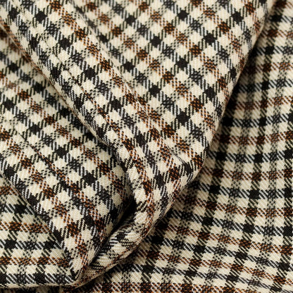 【新品アウトレット】アスペジ ASPESI ストレッチ ポリエステルウール チェック カジュアルスラックスパンツ ブラウン系xベージュ【 48 】【 状態ランクN- 】【 メンズ 】