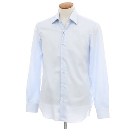 【新品】バルバ BARBA コットン レギュラーカラー ドレスシャツ ライトブルーxホワイト【 39 】【 状態ランクN 】【 メンズ 】