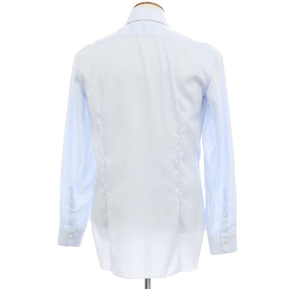 【新品】バルバ BARBA コットン レギュラーカラー ドレスシャツ ライトブルーxホワイト【 39 】【 状態ランクN 】【 メンズ 】