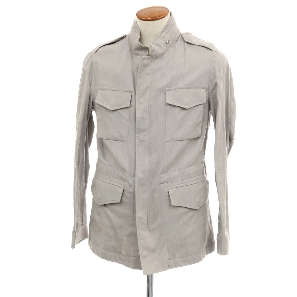 【新品】バルバ BARBA SAHARA コットンリネン ミリタリージャケット ライトグレー【 48 】【 状態ランクN 】【 メンズ 】
