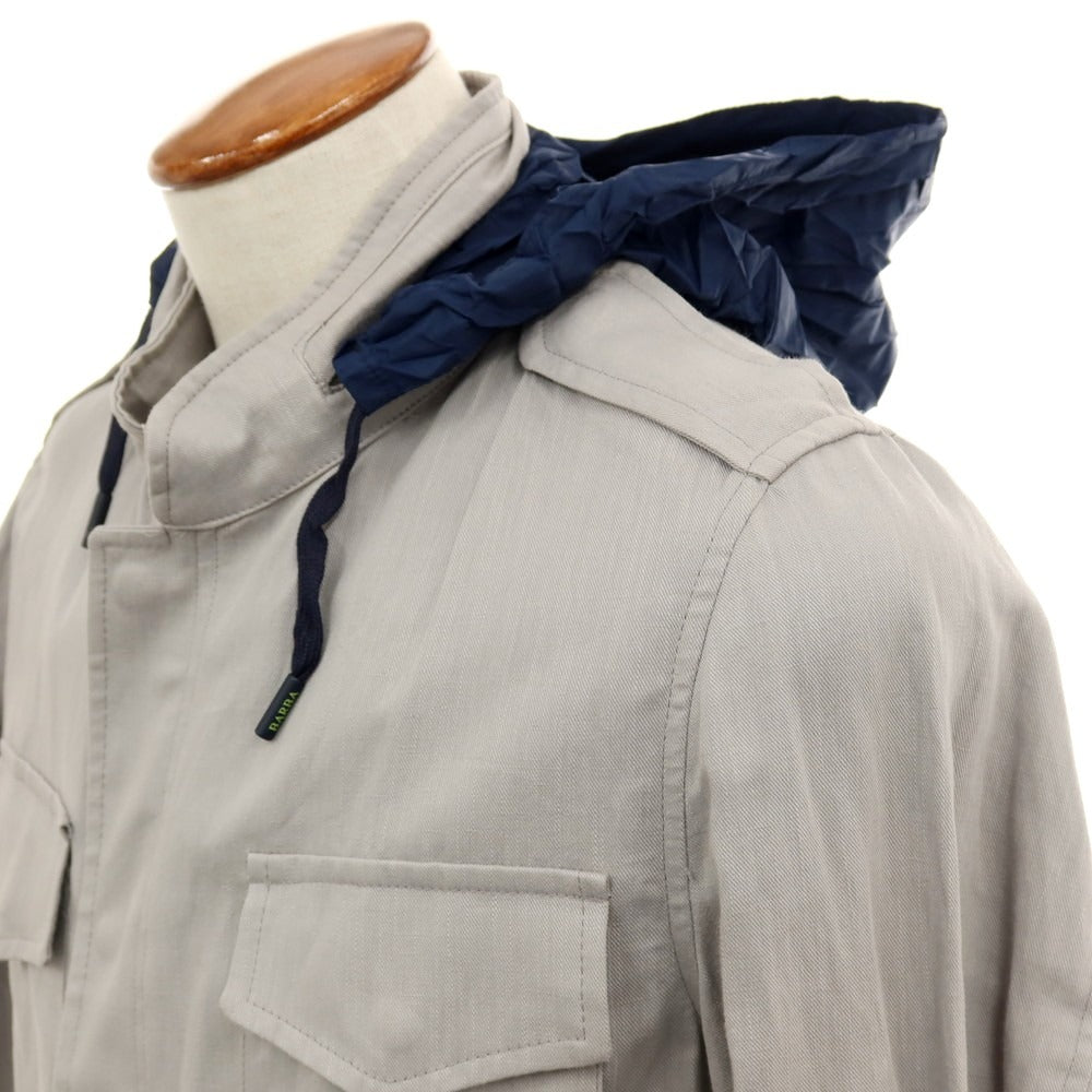 【新品】バルバ BARBA SAHARA コットンリネン ミリタリージャケット ライトグレー【 48 】【 状態ランクN 】【 メンズ 】