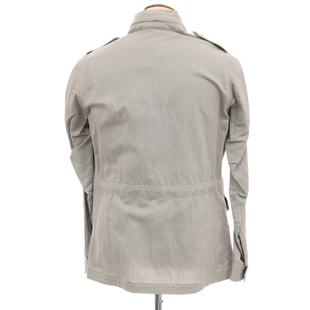 【新品】バルバ BARBA SAHARA コットンリネン ミリタリージャケット ライトグレー【 48 】【 状態ランクN 】【 メンズ 】