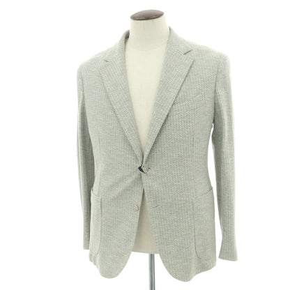 【新品】バルバ BARBA DYNAMIC コットンリネン ジャージー 2B カジュアルジャケット グリーン系【 50 】【 状態ランクN 】【 メンズ 】