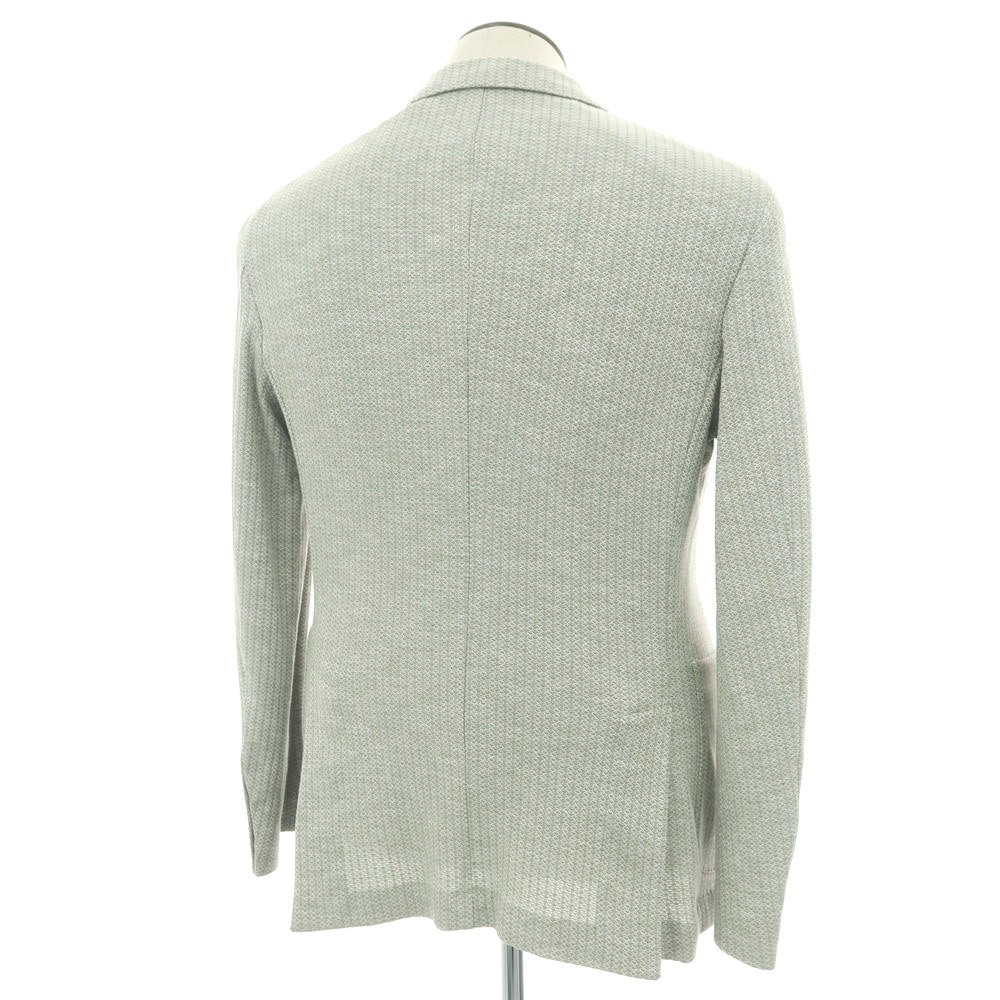 【新品】バルバ BARBA DYNAMIC コットンリネン ジャージー 2B カジュアルジャケット グリーン系【 50 】【 状態ランクN 】【 メンズ 】