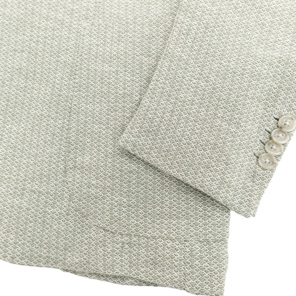 【新品】バルバ BARBA DYNAMIC コットンリネン ジャージー 2B カジュアルジャケット グリーン系【 50 】【 状態ランクN 】【 メンズ 】