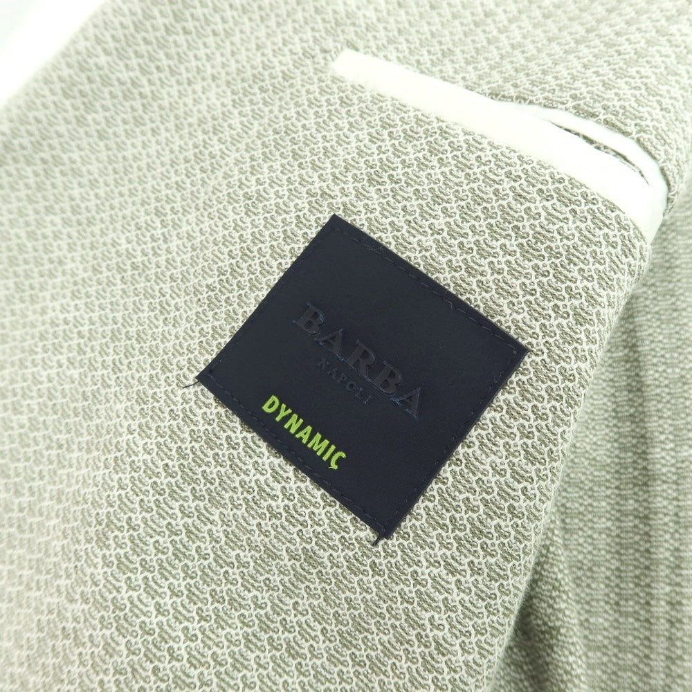 【新品】バルバ BARBA DYNAMIC コットンリネン ジャージー 2B カジュアルジャケット グリーン系【 50 】【 状態ランクN 】【 メンズ 】