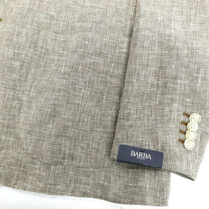 【新品】バルバ BARBA リネンウールシルク 3B カジュアルジャケット グレージュ【 52 】【 状態ランクN 】【 メンズ 】