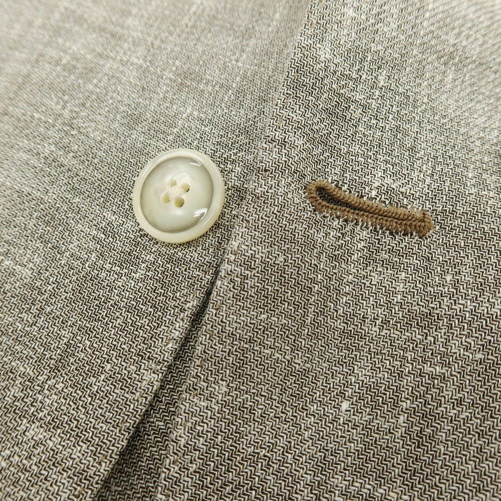 【新品】バルバ BARBA リネンウールシルク 3B カジュアルジャケット グレージュ【 52 】【 状態ランクN 】【 メンズ 】