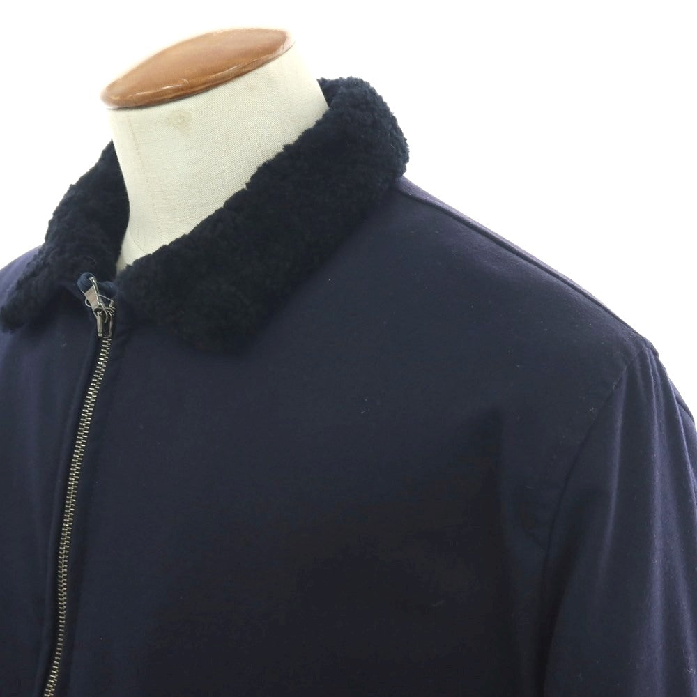 新品】バルバ BARBA ウール ダブルジップ 中綿ブルゾン ネイビー