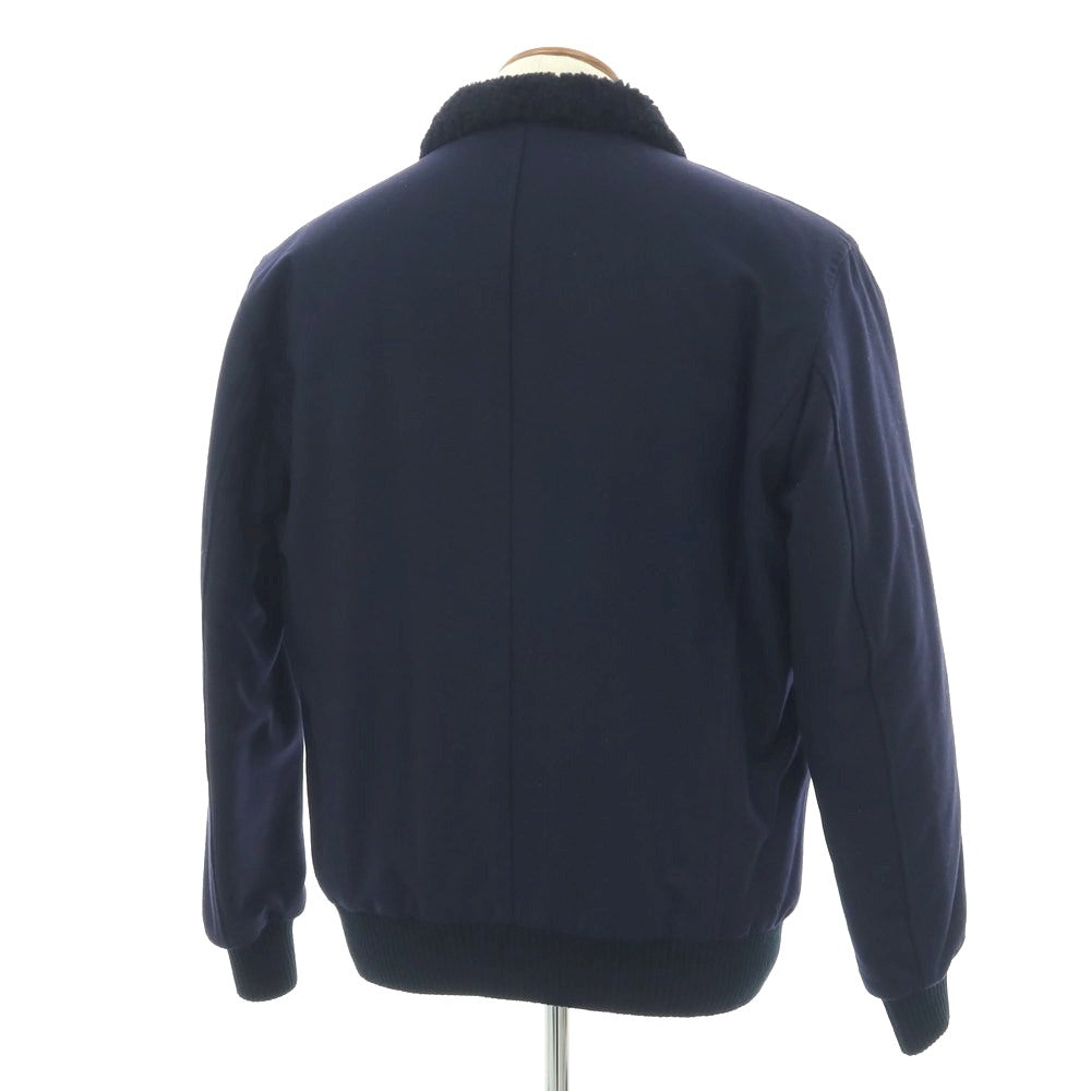新品】バルバ BARBA ウール ダブルジップ 中綿ブルゾン ネイビー