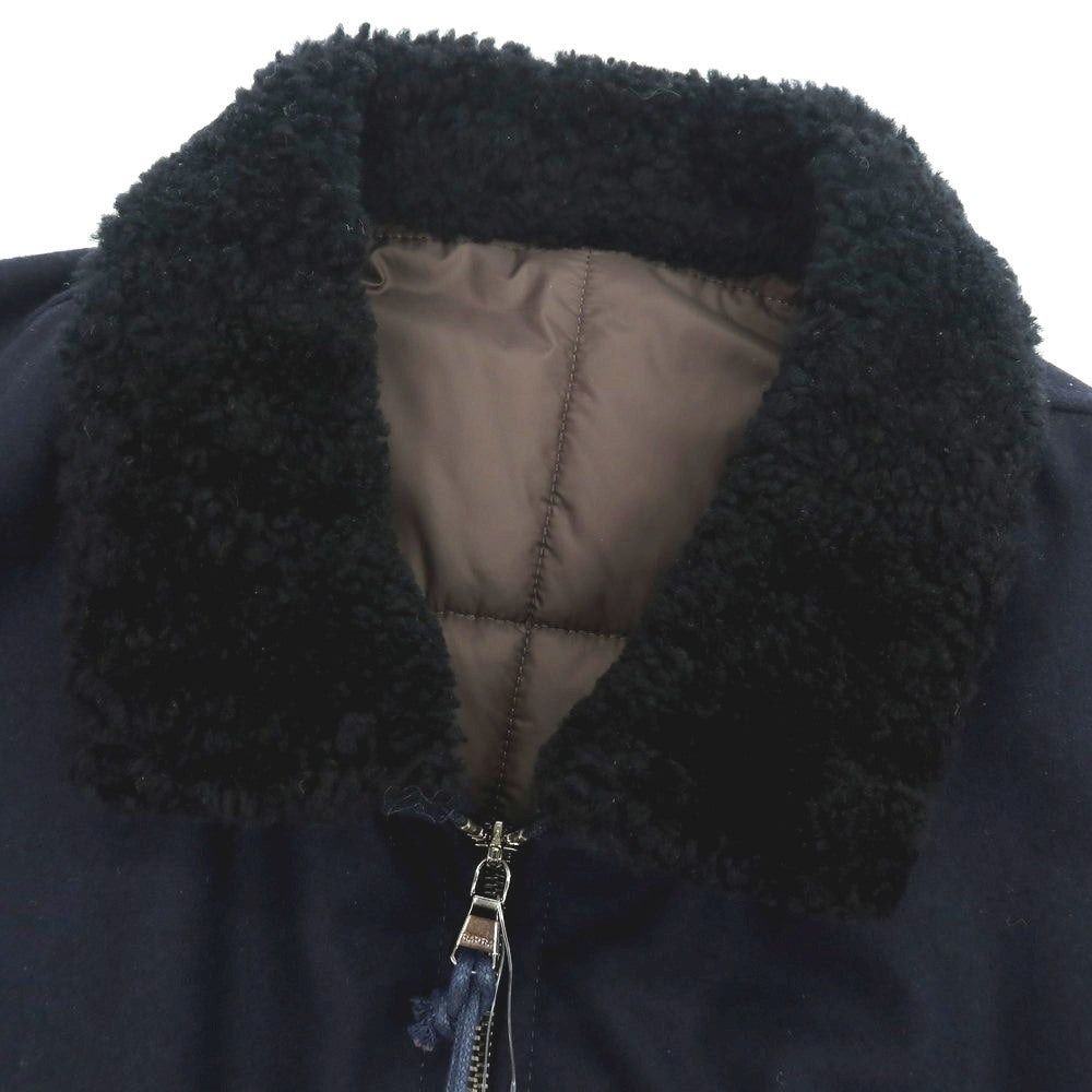 新品】バルバ BARBA ウール ダブルジップ 中綿ブルゾン ネイビー