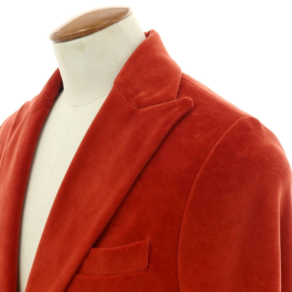 【新品】チルコロ1901 CIRCOLO 1901 コットンポリエステル ジャージー ベロア 2B カジュアルジャケット レッド系【 48 】【 状態ランクN 】【 メンズ 】