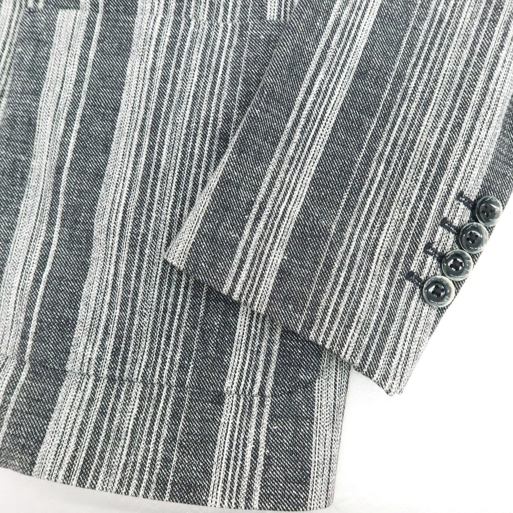 【新品】チルコロ1901 CIRCOLO 1901 コットン ジャージー ストライプ プリント 2B カジュアルジャケット グレー系【 50 】【 状態ランクN 】【 メンズ 】