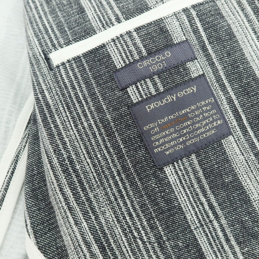 【新品】チルコロ1901 CIRCOLO 1901 コットン ジャージー ストライプ プリント 2B カジュアルジャケット グレー系【 50 】【 状態ランクN 】【 メンズ 】