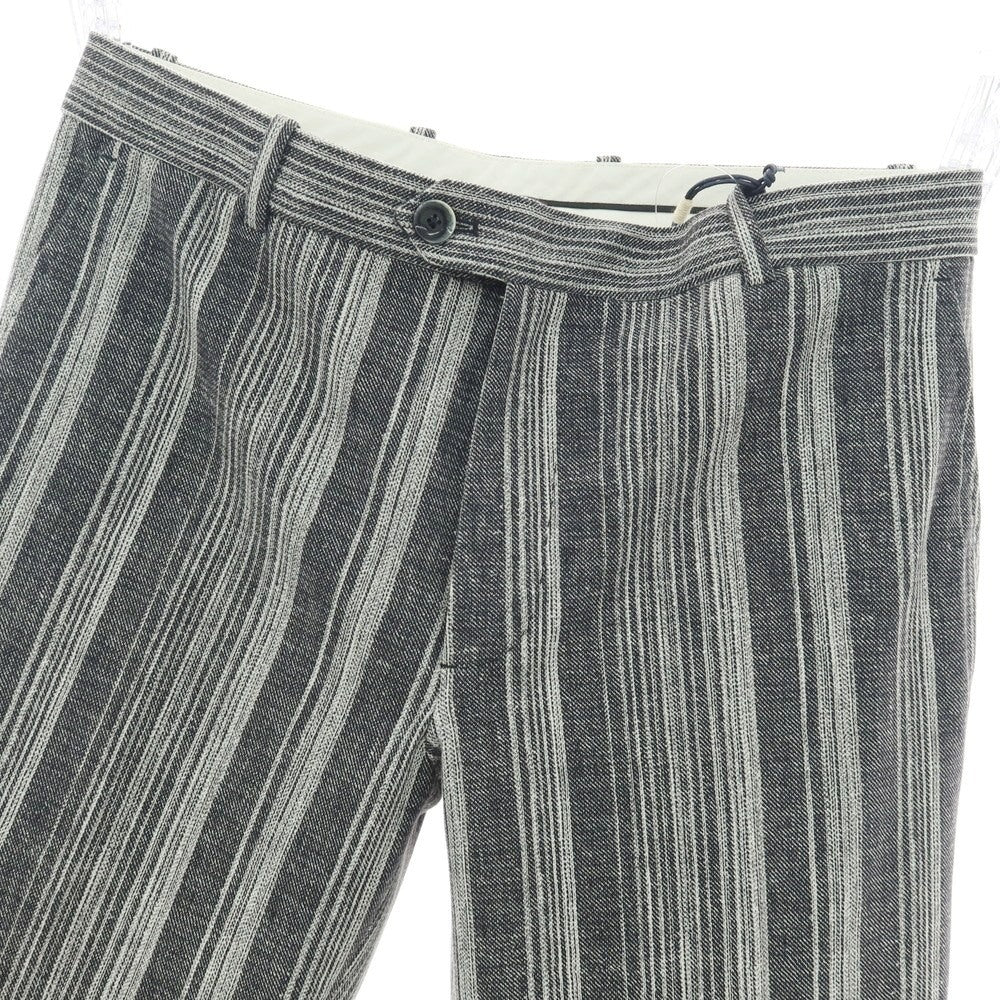 【新品】チルコロ1901 CIRCOLO 1901 コットン ジャージー ストライプ プリント カジュアルスラックスパンツ グレー系【サイズ46】【 状態ランクN 】【 メンズ 】[CPD]