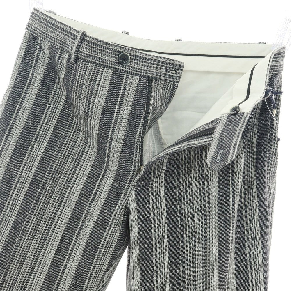 【新品】チルコロ1901 CIRCOLO 1901 コットン ジャージー ストライプ プリント カジュアルスラックスパンツ グレー系【 46 】【 状態ランクN 】【 メンズ 】