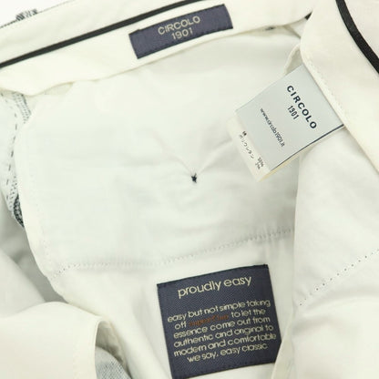 【新品】チルコロ1901 CIRCOLO 1901 コットン ジャージー ストライプ プリント カジュアルスラックスパンツ グレー系【 46 】【 状態ランクN 】【 メンズ 】