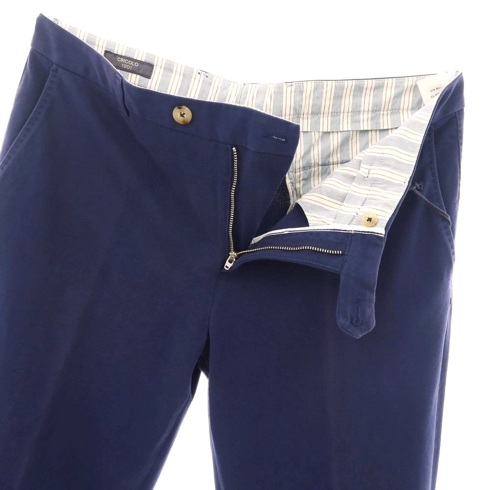 【新品アウトレット】チルコロ1901 CIRCOLO 1901 コットン ジャージー カジュアルスラックスパンツ ネイビー【 52 】【 状態ランクN- 】【 メンズ 】
