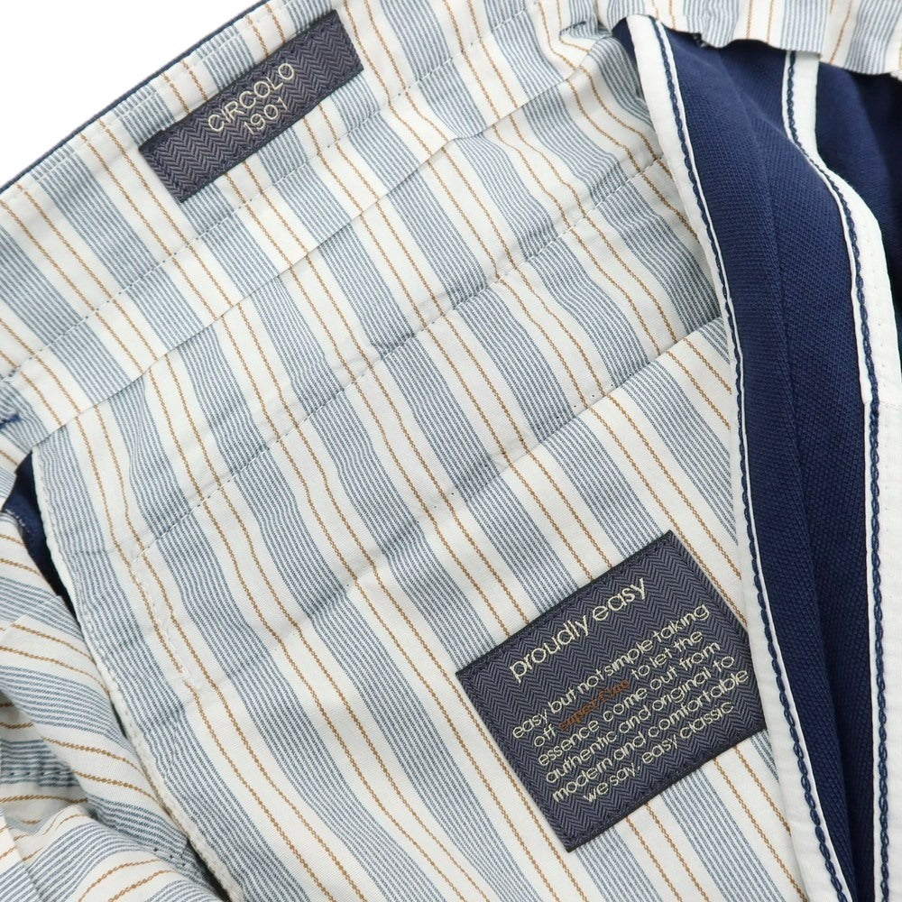 【新品アウトレット】チルコロ1901 CIRCOLO 1901 コットン ジャージー カジュアルスラックスパンツ ネイビー【 52 】【 状態ランクN- 】【 メンズ 】