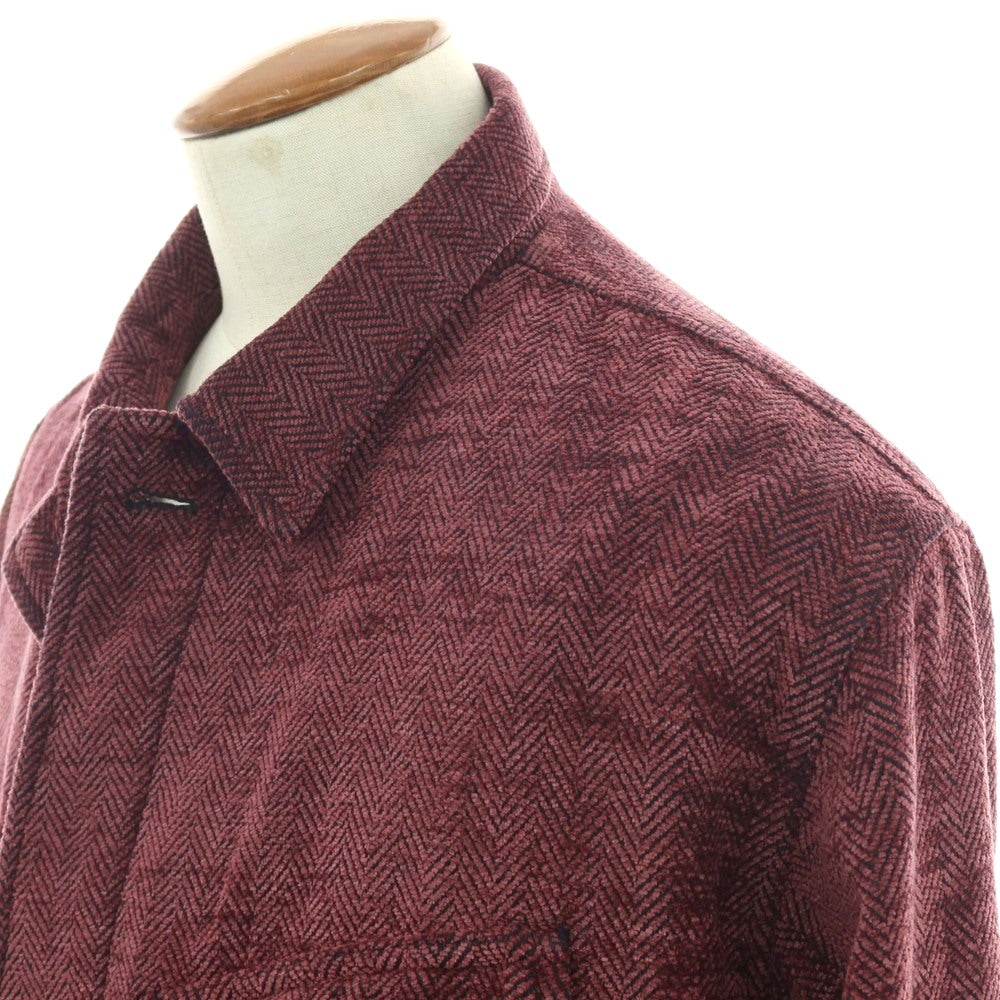 【新品】ジャンネット giannetto アクリルコットン ヘリンボーン カバーオール ワイン【 48 】【 状態ランクN 】【 メンズ 】