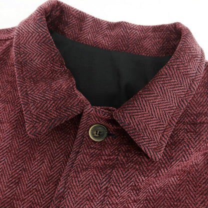 【新品】ジャンネット giannetto アクリルコットン ヘリンボーン カバーオール ワイン【 48 】【 状態ランクN 】【 メンズ 】