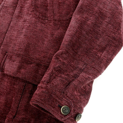 【新品】ジャンネット giannetto アクリルコットン ヘリンボーン カバーオール ワイン【 48 】【 状態ランクN 】【 メンズ 】