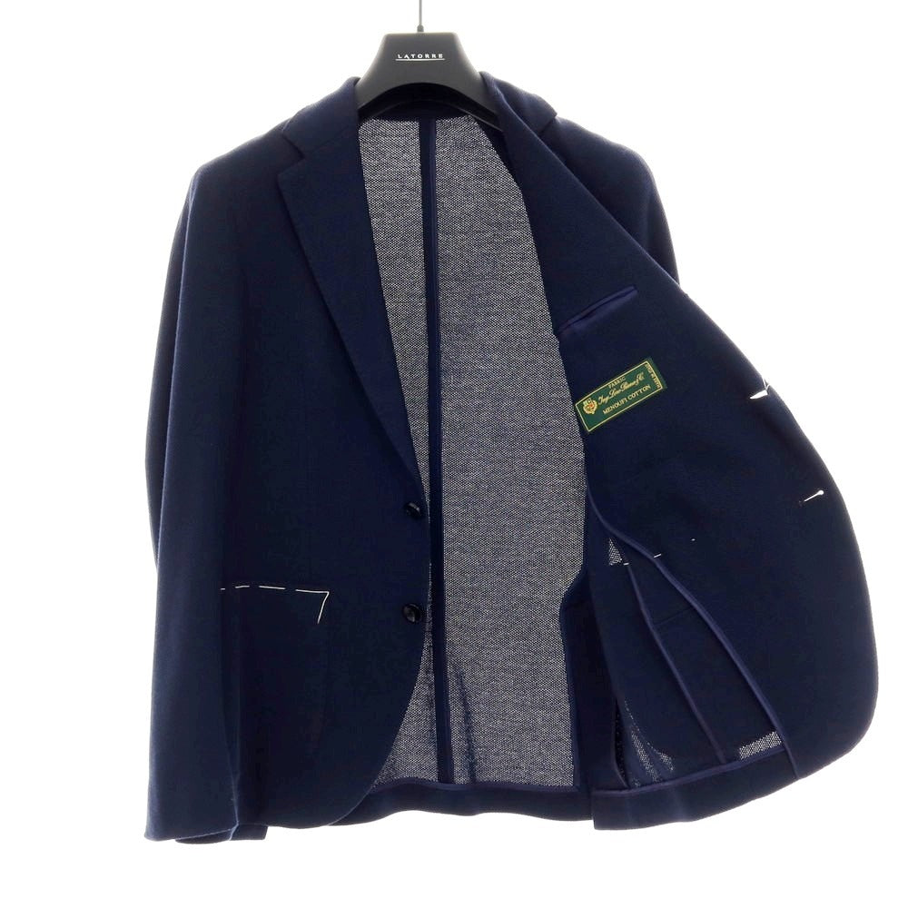 【新品】サルトリア ラトーレ SARTORIA LATORRE コットンジャージー カジュアルジャケット ネイビー【 44 】【 状態ランクN 】【 メンズ 】