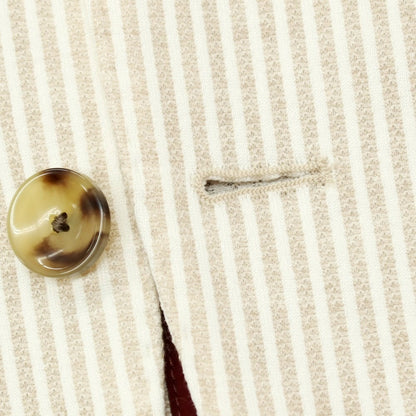 【新品】サルトリア ラトーレ SARTORIA LATORRE コットンジャージー ストライプ カジュアルジャケット ベージュxホワイト【 50 】【 状態ランクN 】【 メンズ 】