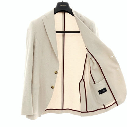 【新品】サルトリア ラトーレ SARTORIA LATORRE シアサッカーコットン カジュアルジャケット ライトグレージュ【 48 】【 状態ランクN 】【 メンズ 】