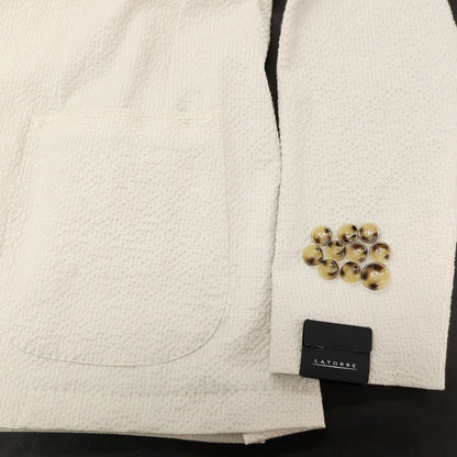 【新品】サルトリア ラトーレ SARTORIA LATORRE シアサッカーコットン カジュアルジャケット ライトグレージュ【 48 】【 状態ランクN 】【 メンズ 】