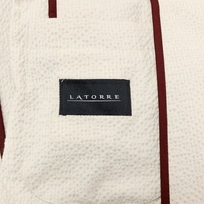 【新品】サルトリア ラトーレ SARTORIA LATORRE シアサッカーコットン カジュアルジャケット ライトグレージュ【 48 】【 状態ランクN 】【 メンズ 】