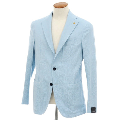 【新品アウトレット】サルトリア ラトーレ SARTORIA LATORRE シアサッカーコットン カジュアルジャケット ライトブルー【 48 】【 状態ランクN- 】【 メンズ 】