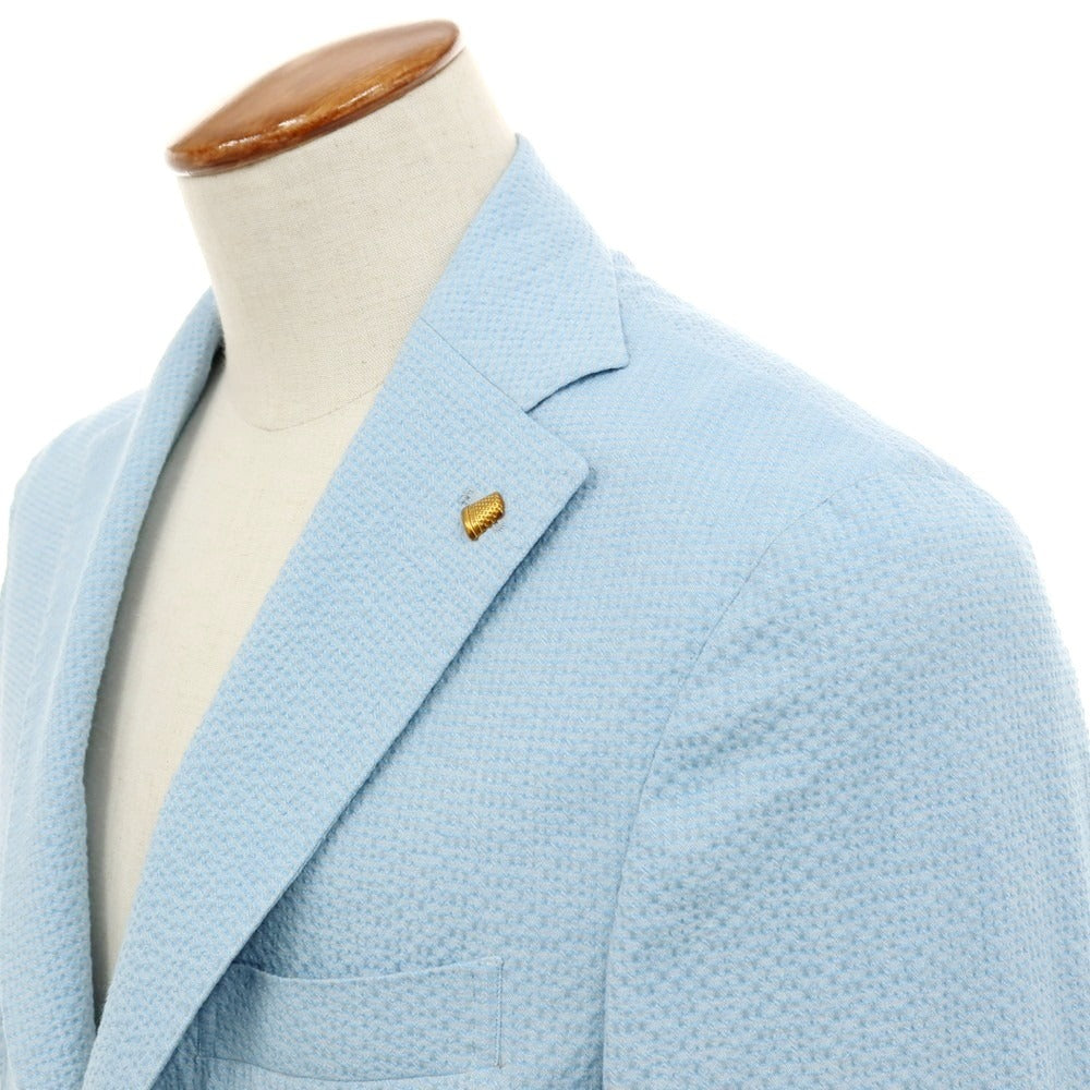 【新品アウトレット】サルトリア ラトーレ SARTORIA LATORRE シアサッカーコットン カジュアルジャケット ライトブルー【 48 】【 状態ランクN- 】【 メンズ 】