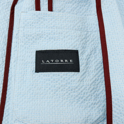 【新品アウトレット】サルトリア ラトーレ SARTORIA LATORRE シアサッカーコットン カジュアルジャケット ライトブルー【 48 】【 状態ランクN- 】【 メンズ 】