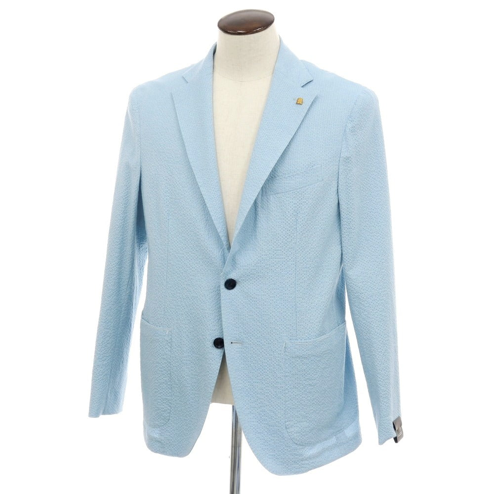 【新品】サルトリア ラトーレ SARTORIA LATORRE シアサッカーコットン カジュアルジャケット ライトブルー【 54 】【 状態ランクN 】【 メンズ 】