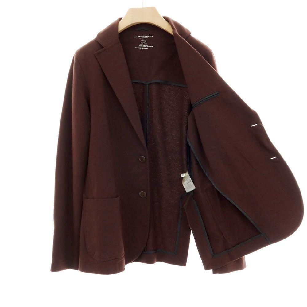【新品】マジェスティック フィラチュール オム MAJESTIC FILATURES HOMME ハイゲージコットンジャージー カジュアルジャケット ダークブラウン【サイズＭ】【 状態ランクN 】【 メンズ 】[CPD]