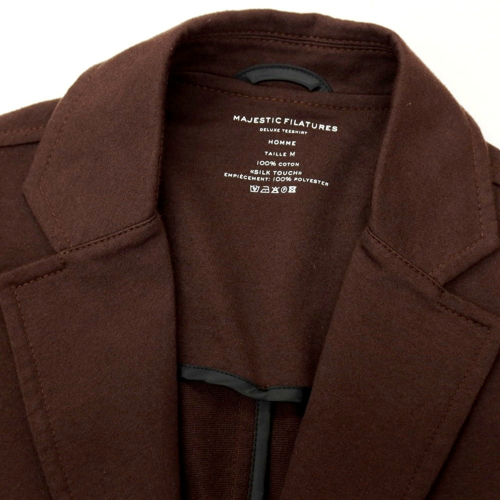 【新品】マジェスティック フィラチュール オム MAJESTIC FILATURES HOMME ハイゲージコットンジャージー カジュアルジャケット ダークブラウン【サイズＭ】【 状態ランクN 】【 メンズ 】