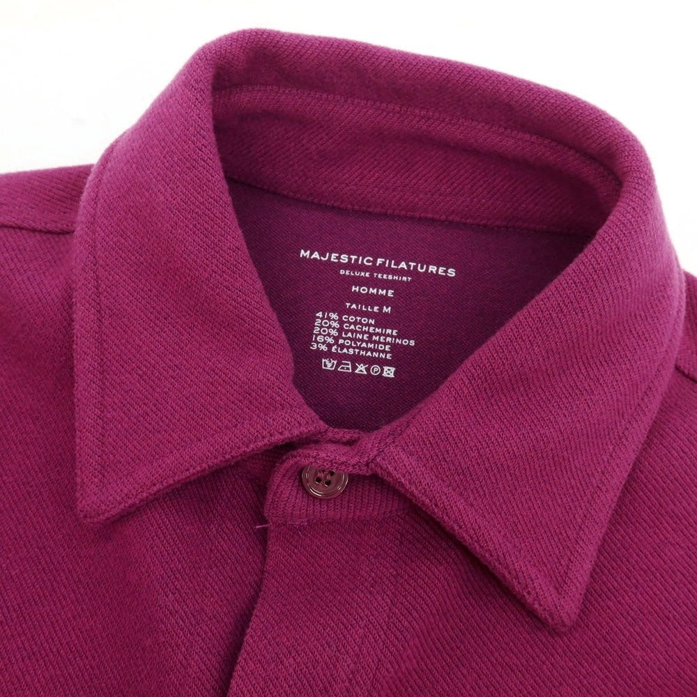 【新品】マジェスティック フィラチュール オム MAJESTIC FILATURES HOMME コットンカシミヤウールナイロン ジャージー カジュアルシャツ ピンクパープル系【サイズM】【 状態ランクN 】【 メンズ 】[BPD]