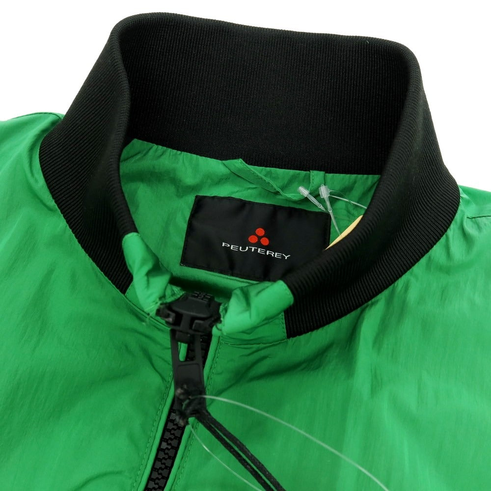 【新品】ピューテリー PEUTEREY ナイロン スタンドカラー ダブルジップ ブルゾン グリーンxブラック【 M 】【 状態ランクN 】【 メンズ 】